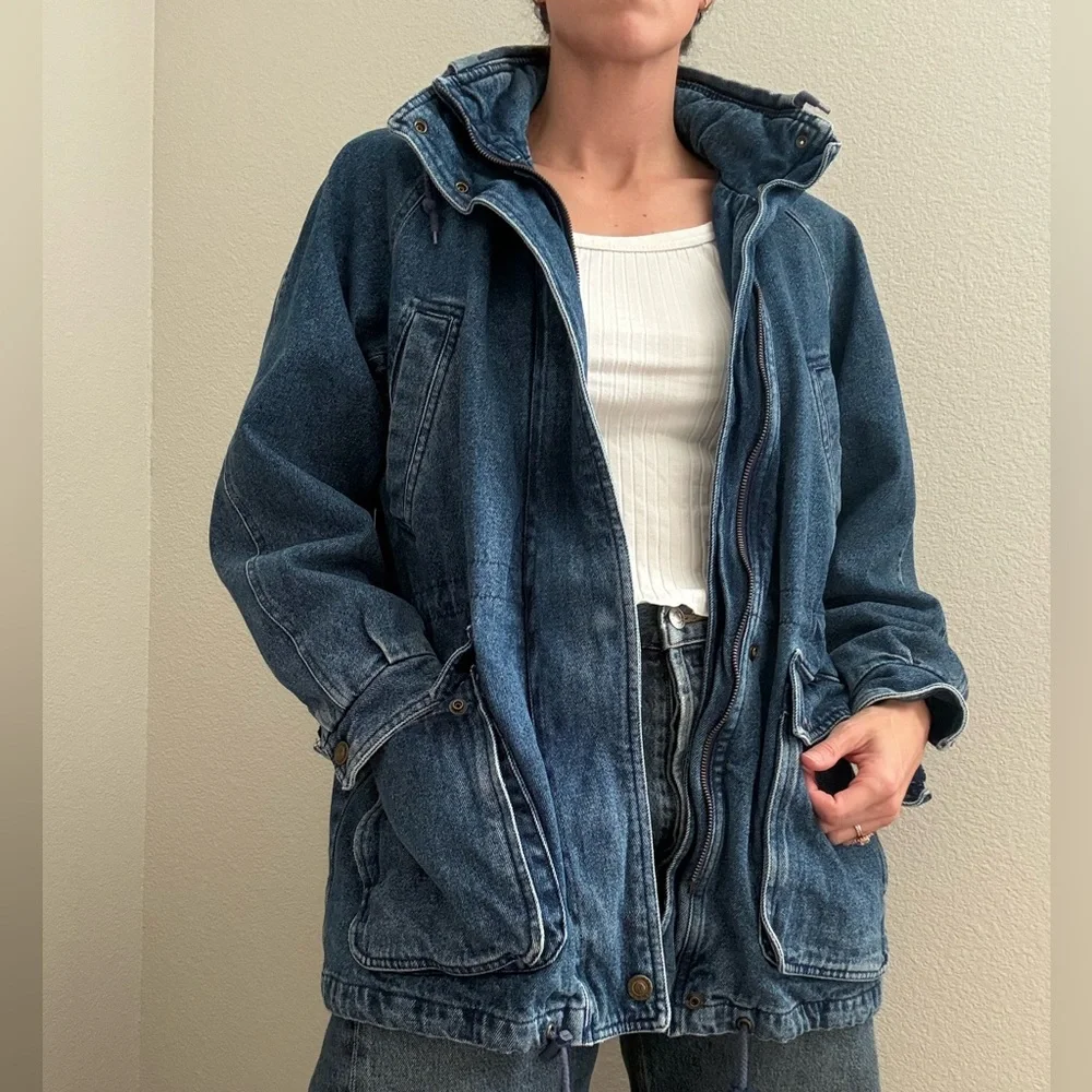 Vintage Pacific Trails Flannel Lined Denim Coat - Picture 3 of 8